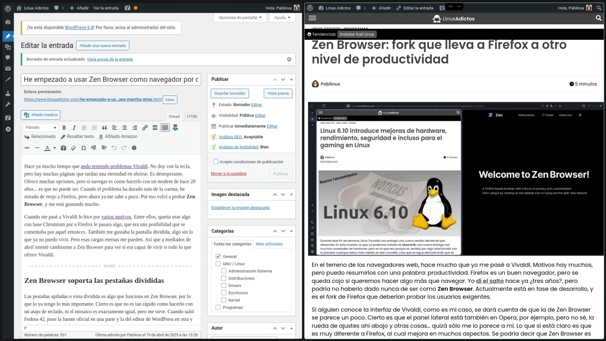 He empezado a usar Zen Browser como navegador por defecto y quizá no haya marcha atrás