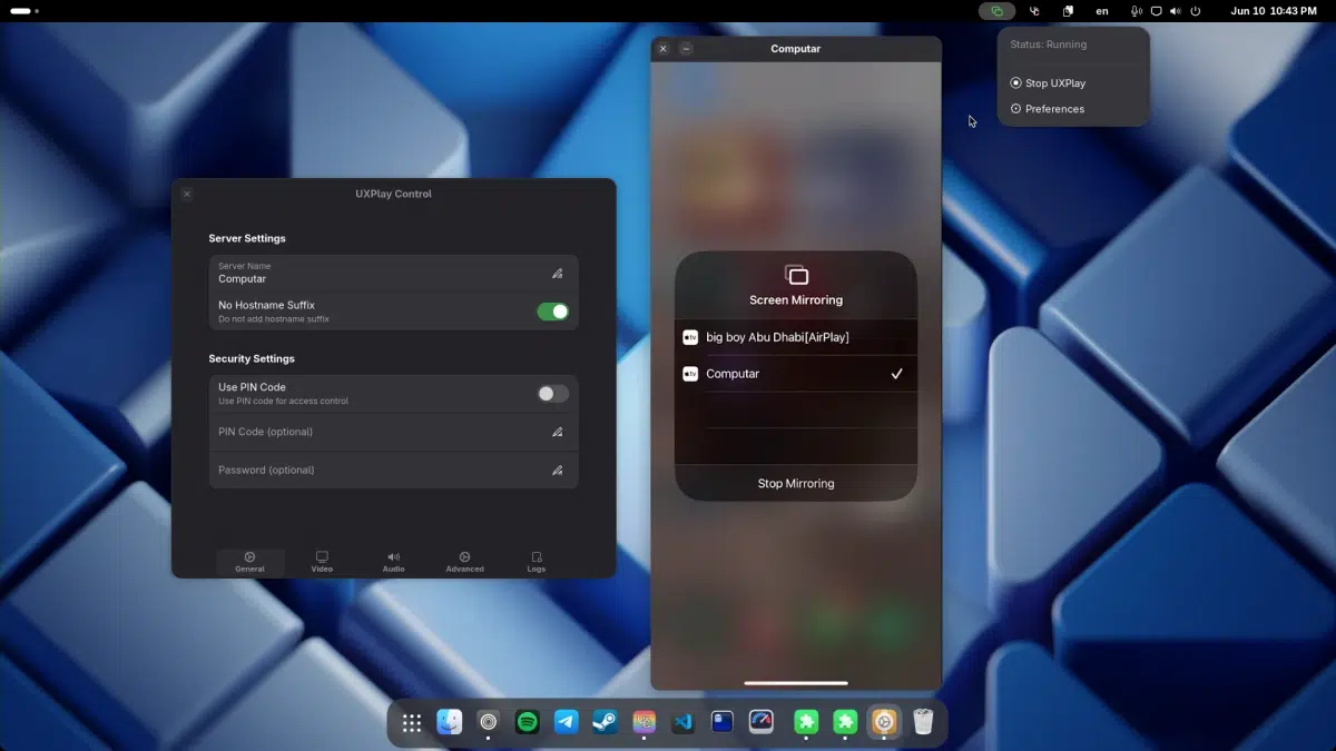 UxPlay Control